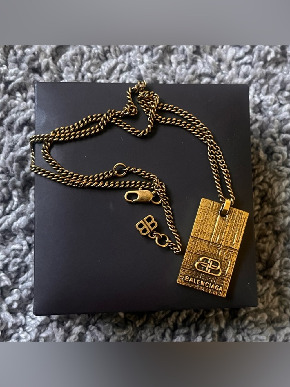 Balenciaga BB Logo Pendant Necklace